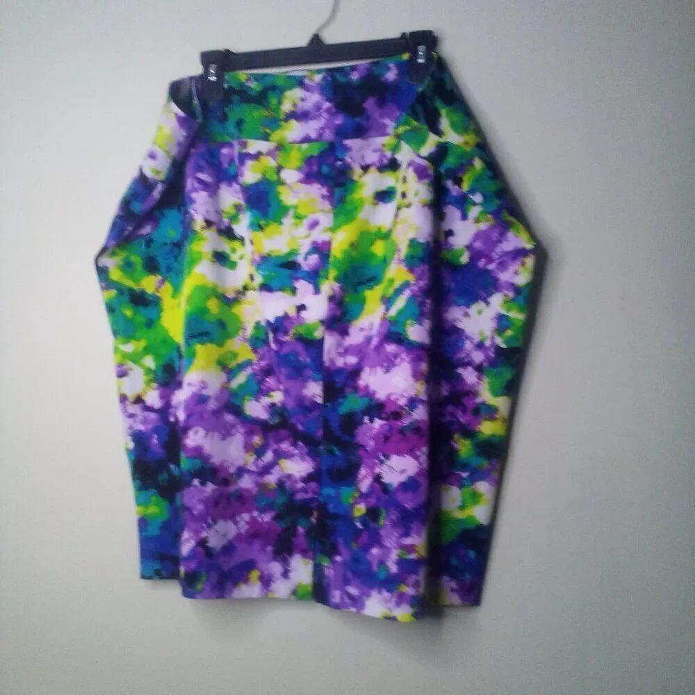 Lane Bryant Skirt 24 Women Straight Pencil Knee Length Pattern Colorful